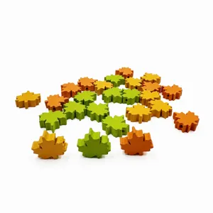 Colorful wooden maple leaf beads DIY handmade craft jewelry accessories decorative parts