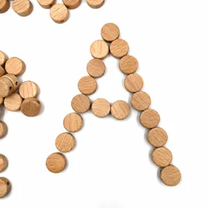 Wooden bead detail shot, natural beech wood round spacer beads for DIY pacifier clips crafts.