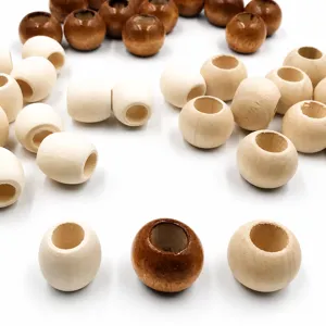 Schima Wood Loose Beads Large Hole Wooden Barrel Beads DIY Jewelry Making Accessories Craft Supplies