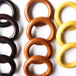 55mm colorful wooden rings for DIY crafts, handbag buckles, curtain rings, and accessories.