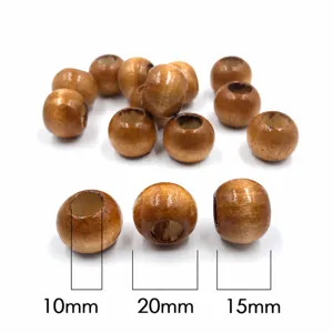 50pcs wooden beads 10-20mm natural wood loose beads spacer beads for DIY jewelry making crafts.