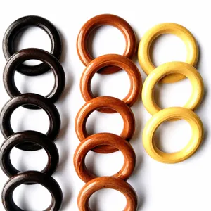 Natural Wooden Rings Smooth Wood Circles For DIY Craft Handbags Curtains Home Decor Wooden Accessories Crafting Supplies