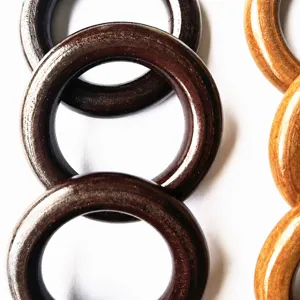 55mm wooden rings coffee color craft loops DIY handmade bag buckles curtain accessories