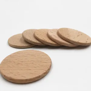 Natural Beech Wood Round Pieces Blank Unfinished Wooden Discs For Handmade DIY Jewelry Accessories Crafting