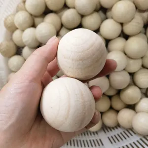 Natural solid wood round beads undrilled schima wood craft balls for DIY jewelry making