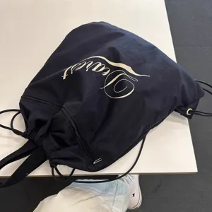Korean Style Small Niche Design Drawstring Nylon Backpack Large Capacity Casual Fashion Commuting School Book Bag