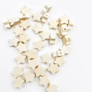 Natural Wood Beads 12mm Loose Spacer Beads Heart Star Plum Blossom Shaped Wooden Beads For DIY Children Jewelry Making Craft