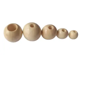 Wooden beads loose beads large hole varnished lotus wood DIY jewelry accessories detail