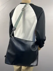 Men's fashion large capacity crossbody bag with stylish woven strap for daily travel use