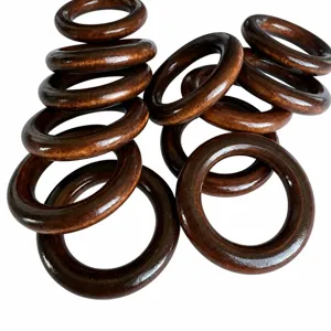 55mm wooden rings brown wood ring for DIY craft accessories and curtain hanging loops