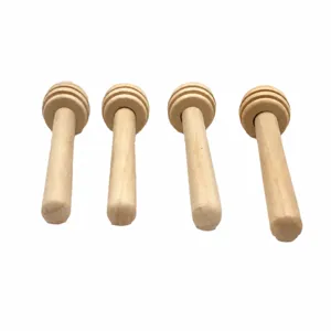 Natürlicher Massivholz Honigheber Rührstab für Kaffee Milchtee Marmelade 4er Set.