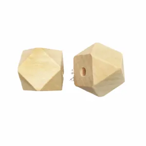 Natural wooden beads polygonal loose beads DIY jewelry accessories for crafting design