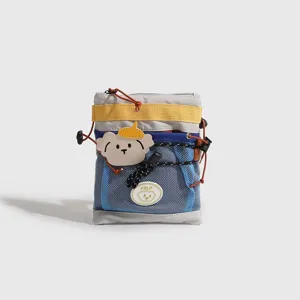 Borsa a Tracolla in Tela e Rete Campeggio all'Aperto Cucciolo di Cartone Animato Moda Donna Casual Multifunzionale Borsetta per Telefono
