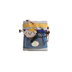 Borsa a tracolla stile campeggio cane cartone animato per viaggi all'aperto e uso quotidiano.
