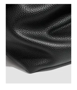 Bolso cubo mujer negro de piel detalle textura casual moda shopper bolso de hombro