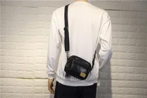 Sac bandouliere en cuir noir pour homme sac messenger de loisir pour telephone portable