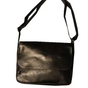 Men's Black PU Leather Crossbody Bag Casual Vintage Messenger Shoulder Bag Daily Use