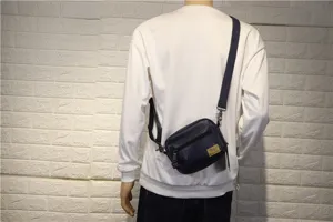 Sac bandoulière décontracté en cuir PU pour homme, idéal pour les voyages quotidiens.