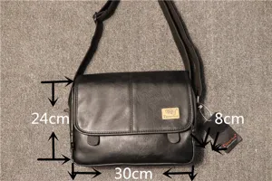 Sac bandoulière noir élégant et durable pour hommes sac de messager décontracté quotidien