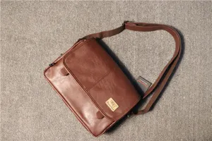 Sac bandoulière en cuir marron pour homme sac de messager vintage décontracté extérieur