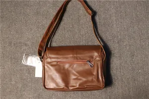 Sac bandoulière marron en cuir pour homme sac casual crossbody pour extérieur mode