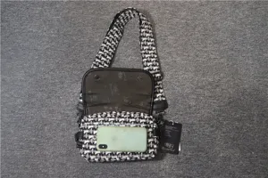 Three-box sac à bandoulière en toile à carreaux noir et blanc hommes femmes mode