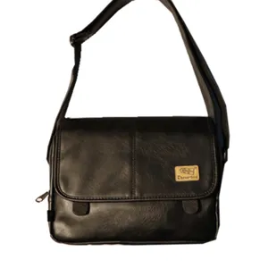 Sac bandoulière homme noir sac messager en cuir PU décontracté avec sangle réglable