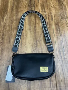 Japanese style crescent crossbody shoulder bag for men and women, casual PU leather design.