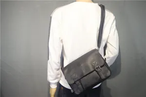 Retro men messenger bag casual shoulder crossbody bag vintage student satchel bag daily use