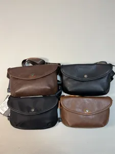 Men fashion casual retro crossbody bag versatile PU leather shoulder pack daily use