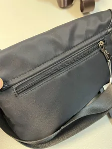 Black nylon mens messenger bag casual cross body shoulder bag daily commuting travel bag