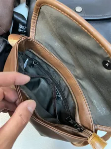 Threebox vintage brown leather men's shoulder bag casual crossbody messenger bag daily use.