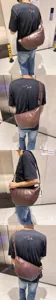 Sac bandoulière souple en cuir pour homme sac croissant marron élégant sac besace casual.