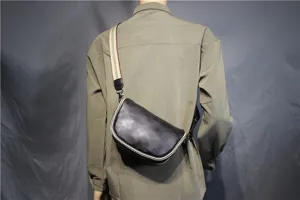 Men black saddle bag stylish crossbody bag retro shoulder bag for daily casual outdoor