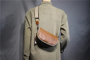 Men vintage saddle bag retro crossbody shoulder bag stylish casual messenger bag for daily use