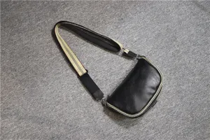 Men minimalist black saddle bag retro crossbody dumpling bag casual sports shoulder bag