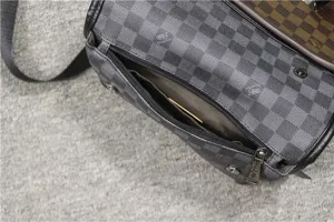 Sac à bandoulière pour homme àmotif damier sac de messager décontracté design élégant