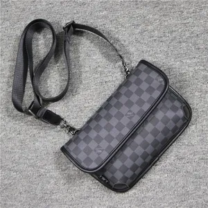 Sac à bandoulière à carreaux pour hommes élégant sac porté croisé avec sangle réglable décontracté