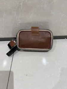 Retro striped crossbody bag for women men vintage shoulder bag casual phone bag with buckle