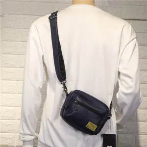 Sac bandoulière bleu foncé pour homme sac épaule décontracté petit sac téléphone