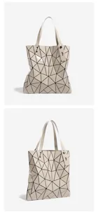 Sac cabas géométrique beige stylé pour femmes, grand sac à épaule tendance pour usage quot.