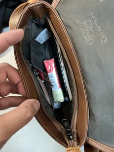Men brown leather crossbody bag casual vintage shoulder bag daily business travel multi pocket