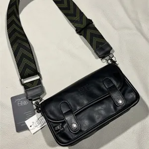 Men's Vintage Retro PU Leather Shoulder Bag Casual Streetwear Crossbody Bag Multifunctional Fashion Messenger Bag
