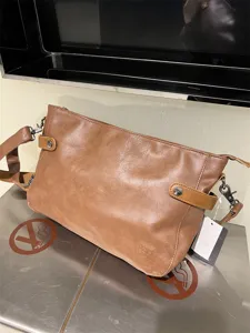 Sac bandoulière en cuir souple pour homme rétro décontracté sac d'affaires grand design