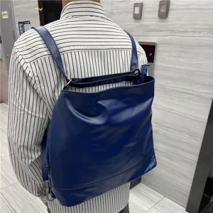 Sac à Dos Polyvalent Mode Décontracté Cuir Souple Grande Capacité Tote Sac Bandoulière Commuter Pour Hommes Et Femmes