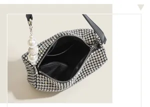 Rhinestone Underarm Bag Sparkly Evening Handbag Crystal Shoulder Bag for Women Party Prom