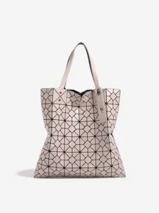 Women Fashion Geometric Diamond Lattice Tote Bag Large Capacity PU Leather Casual Shoulder Bag Minimalist Handbag