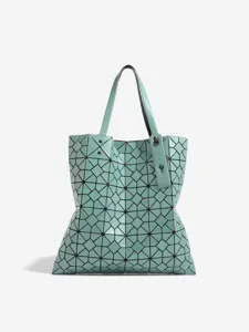 Geometric lattice tote shoulder bag for women, stylish minimalist large capacity.