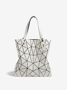 Sac Cabas Géométrique Motif Losange Mode Femme Grande Capacité Cuir PU Sac Bandoulière Décontracté Sac à Main Commutation Quotidienne