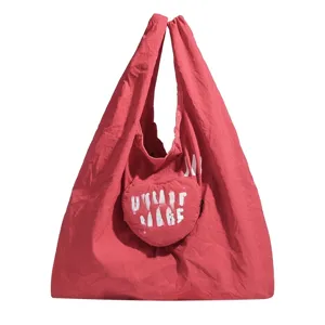 Opvouwbare waterdichte shopping tote tas voor heren en dames met leuk hartjesvak